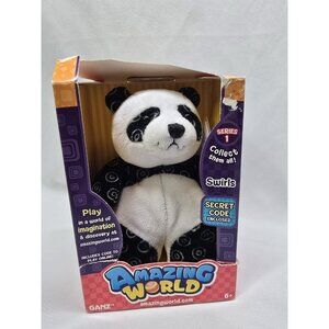Ganz Amazing World PLUSH Swirls Panda Bear Secret Code Inside Stuffed Animal